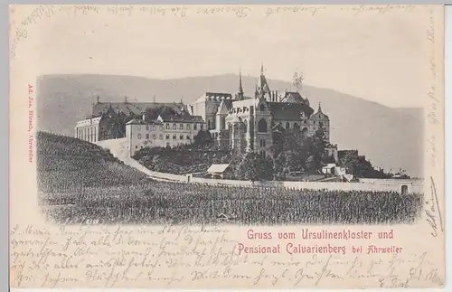 (110070) AK Gruß vom Ursulinenkloster und Pensionat Kalvarienberg bei Ahrweiler