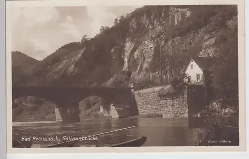 (110029) Foto AK Bad Kreuznach, Salinenbrücke 1925