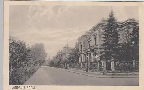 (109807) AK Landau, Pfalz, Straßenansicht, Feldpost 1916