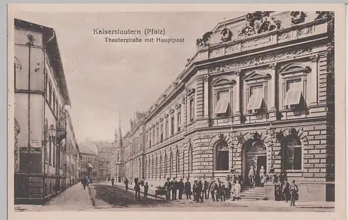 (109787) AK Kaiserslautern, Theaterstraße, Hauptpost, Post 1935