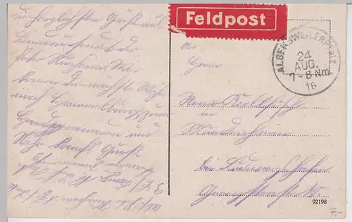 (109775) AK Landau, Pfalz, Festhalle, Feldpost 1916