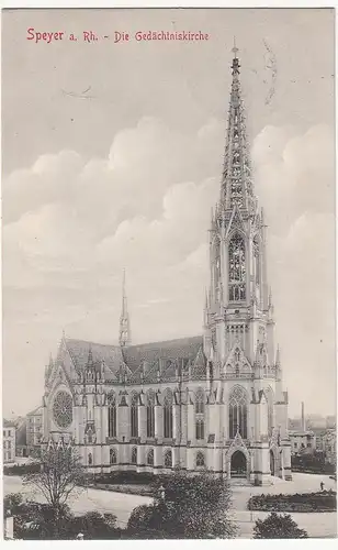 (109755) AK Speyer, Rhein, Gedächtniskirche 1910