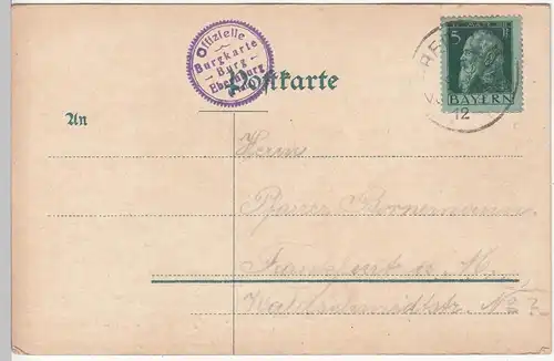 (109685) AK Burg Ebernburg, Pfalz, Brücke, gelaufen 1912