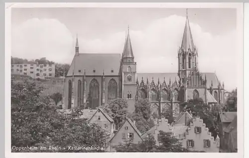 (109684) Foto AK Oppenheim, Rhein, Katharinenkirche 1950
