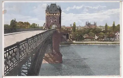 (109639) AK Worms, Rhein, Brücke 1943