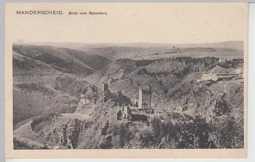 (109417) AK Manderscheid, Burg, Ruine, Blick vom Belvedere 1913