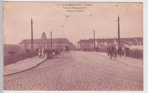 (109180) AK Ludwigshafen am Rhein, Viadukt, Eisenbahnbrücke, aus Kartenheft 1929