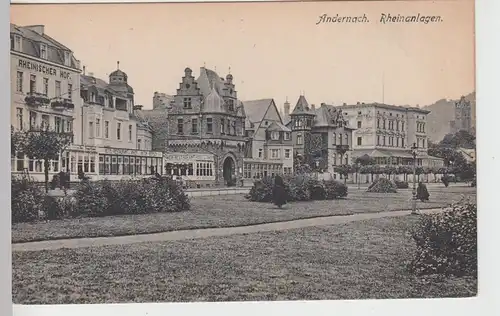 (108902) AK Andernach, Rheinanlagen, Rheinischer Hof, Hotel zum Anker, vor 1945