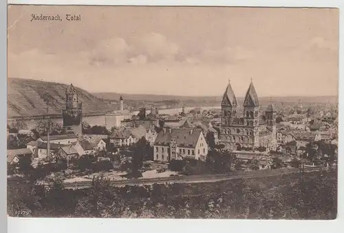 (108896) AK Andernach, Ort mit Dom, Runder Turm, vor 1945