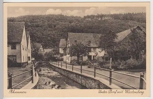 (108873) AK Rhaunen, Unterdorf mit Wartenberg, vor 1945