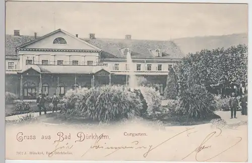 (107460) AK Gruss aus Bad Dürkheim, Curgarten, 1898