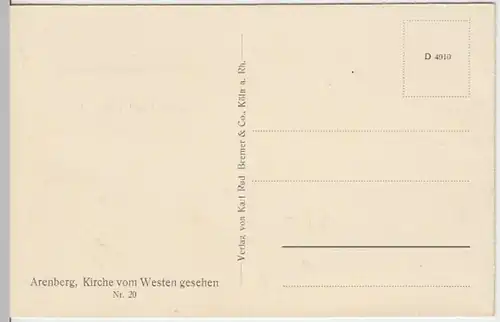 (10647) AK Arenberg, Wallfahrtskirche St. Nikolaus vor 1945