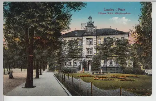 (105855) AK Landau i. Pfalz, Höhere Städt. Mädchenschule, 1918