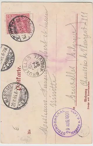 (105033) AK Bad Nassau, Nassau an der Lahn, Steindenkmal, 1901