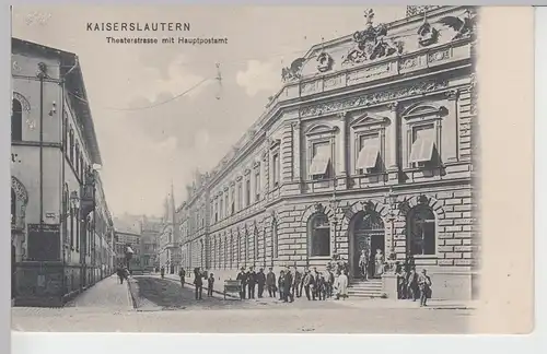 (104596) AK Kaiserslautern, Theaterstraße mit Hauptpostamt, 1906