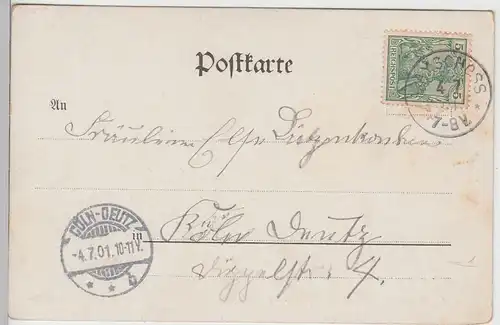 (104432) AK Altenahr, Ansicht m. Bahnhof u. Burg Are, Golddruck, 1901