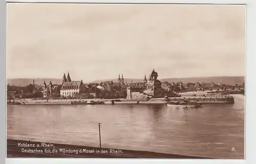 (104373) Foto AK Koblenz, Deutsches Eck, 1920er
