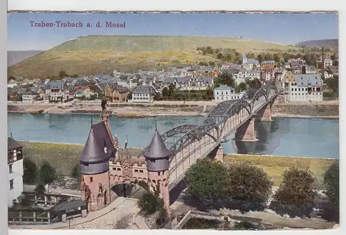 (104294) AK Traben-Trarbach, Gesamtansicht m. Brückentor, aus Leporello 1910/20e
