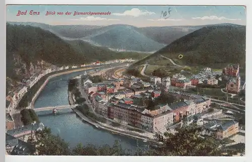 (104070) AK Bad Ems, Blick von der Bismarckpromenade, 1910/20er