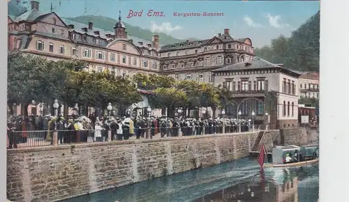 (101425) AK Bad Ems, Lahn, Kurgarten Konzert 1914