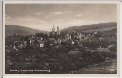 (101363) Foto AK Arenberg, Koblenz, Roter Hahn, Abendstimmung, vor 1945