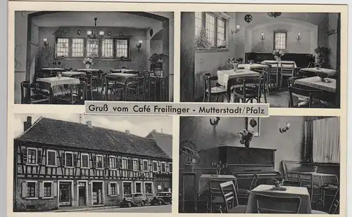 (100935) AK Gruß vom Cafe Freilinger, Mutterstadt, Pfalz, Mehrbildkarte
