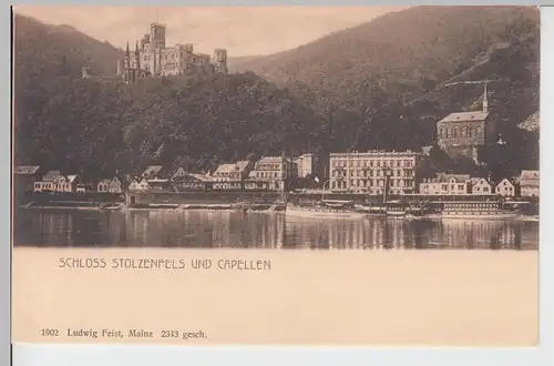 (100366) AK Koblenz, Schloss Stolzenfels, Kapellen, um 1902
