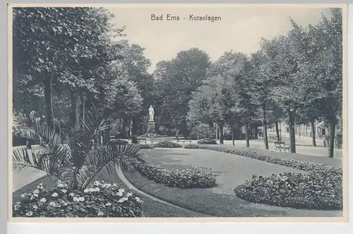 (100327) AK Bad Ems, Kuranlagen, Denkmal, vor 1945