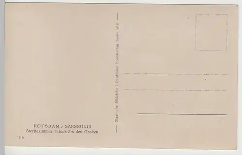 (81661) Foto AK Potsdam, Sanssouci, Sterbezimmer Friedrich d. Großen, v. 1945