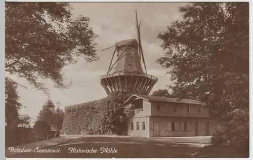 (7539) Foto AK Potsdam, Sanssouci, Historische Mühle, vor 1945