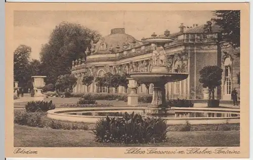 (6658) AK Potsdam, Sanssouci, Schloss, Schalenfontäne, vor 1945