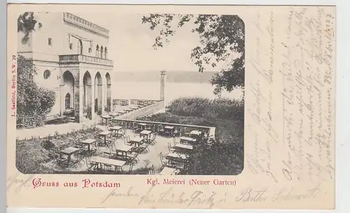(104748) AK Gruss aus Potsdam, Kgl. Meierei, Neuer Garten, 1901