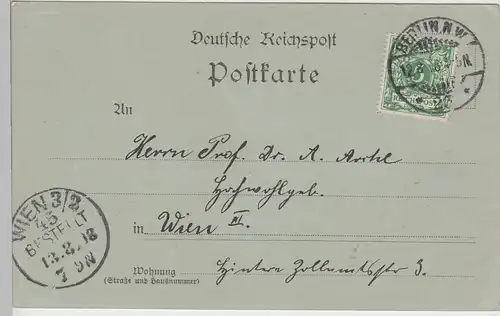 (101184) AK Gruß aus Potsdam, Neues Palais, Westseite, Mondscheinkarte 1898