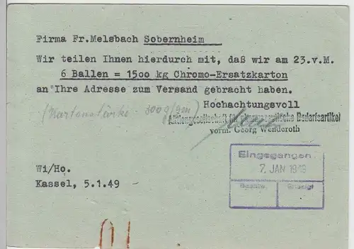 (111269) PK v. Akt.-Ges. Wenderoth Kassel 1949