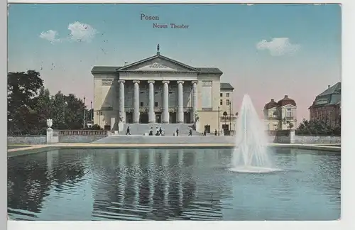 (79601) AK Posen, Poznan, Neues Theater, Feldpost 1915