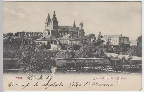 (45487) AK Posen, Poznan, Dom mit Erzbischöfl. Palais, 1905