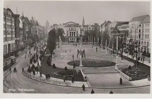 (1348) Foto AK Posen, Poznan, Wilhelmplatz 1930/40er