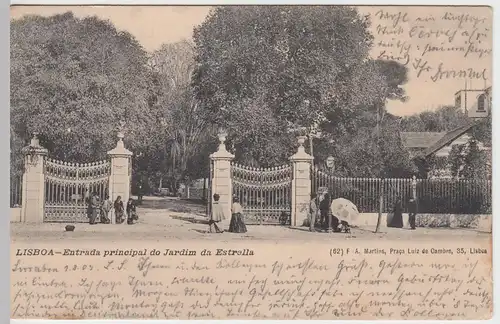 (51064) AK Lisboa, Lissabon, Entrada principal do Jardim da Estrella, 1903