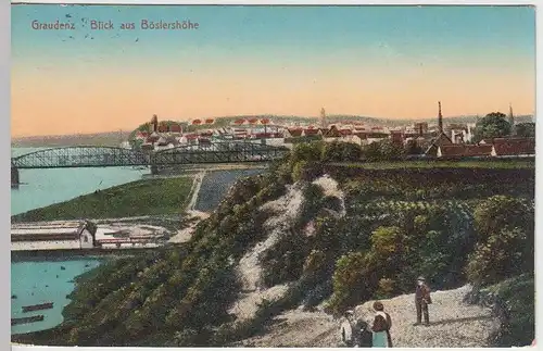 (34718) AK Graudenz, Grudziadz, Blick aus Böslershöhe, Feldpost 1915