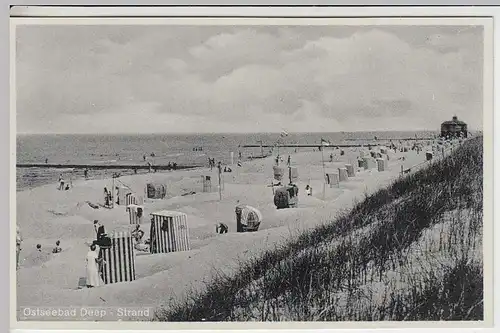 (33295) AK Ostseebad Deep, Mrzezyno, Strand, vor 1945