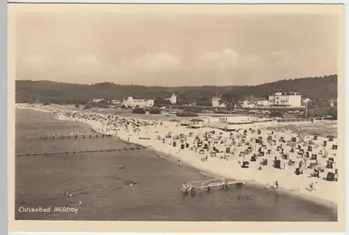 (24814) Foto AK Misdroy, Miedzyzdroje, Strand, vor 1945
