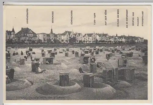 (17797) AK Swinemünde, Swinoujscie, Strand, vor 1945