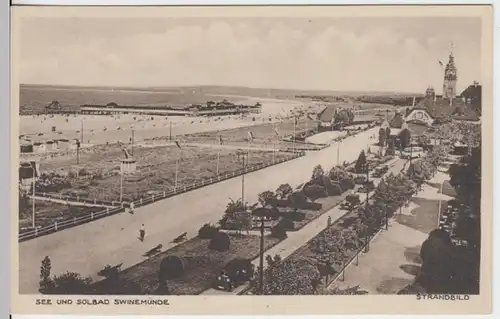 (16113) AK Swinemünde, Swinoujscie, Strand, vor 1945