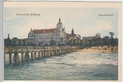 (105457) AK Ostseebad Kolberg, Kolobrzeg, Strandschloss, aus Kartenheft vor 1945