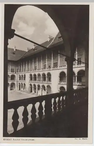 (8074) Foto AK Krakau, Krakow, Burghof, Säulengänge, vor 1945