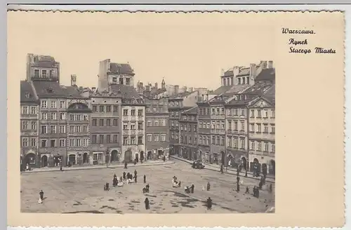 (33283) Foto AK Warschau, Warszawa, Altstadt, Markt, vor 1945