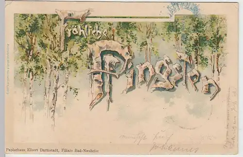 (31794) AK Pfingsten, Birkenwald, Prägekarte, 1901