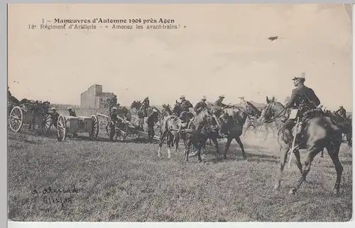 (85970) AK 18. Régiment d'Artillerie, Amenez les avant train! 1905