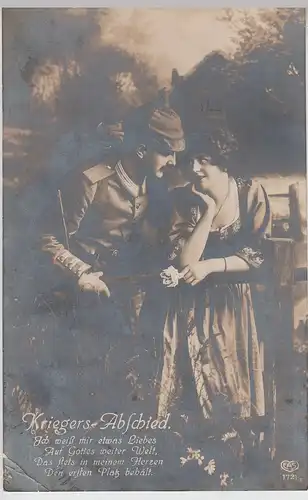 (114721) Foto AK Patriotika >Kriegers Abschied< 1915