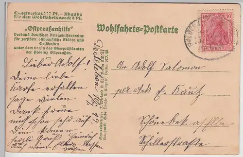 (114036) AK Ostpreußischer Veteran mit Familie auf Flucht 1919